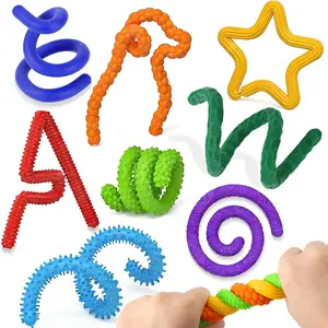 8 Pack Fidget Toys Sensory Sticks for Kids, Quiet Fidgets for Classroom Unique Textured Calming Travel Toys, Stress Relief Autism Sensory Room Must Haves, Stocking Stuffersfidget toys