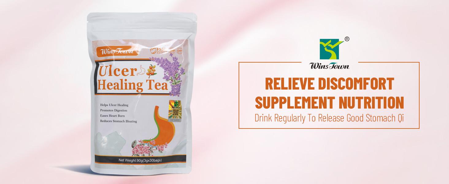 Wins Town Ulcer Healing Tea, Relief Gastritis and Stomachache, Support Daily Stomach Nourishing, 30 Tea Bags