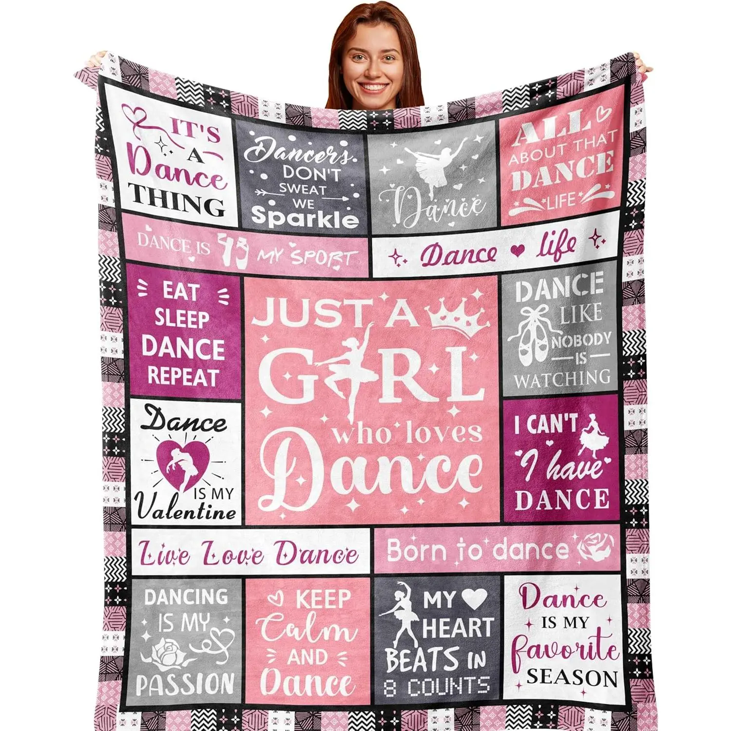 Dance Recital Gifts for Girls Blanket, Dancer Gifts, Gifts for Dancers, Ballet Gifts for Girls, Dancing Stuff/Accessories, Dance Competition Must Haves Soft Warm Throw
