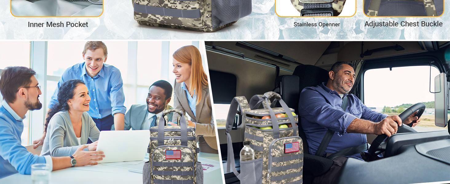 Tactical Backpack Cooler,Large Cooler Backpack Lunch Box for Men Adults Work with Handle,Insulated Soft Thermal Bag Tactical Backpack Cooler,Large Cooler Backpack Lunch Box for Men Adults Work with Handle,Insulated Soft Thermal Bag