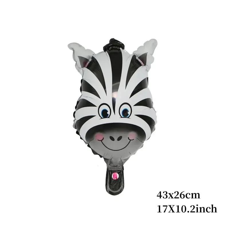 6pcs/set 16 inch Mini Animal Head Foil Balloon Forest Tiger Lion Zebra Balloon JungleWild Animal Theme Birthday Party Decoration