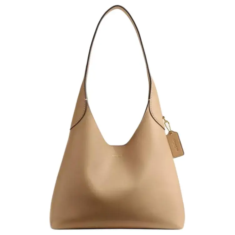 Coach Brooklyn 28 Small Handbag for Women – Grained Leather with Gold Logo Print, Magnetic Snap Closure, Brass Tone