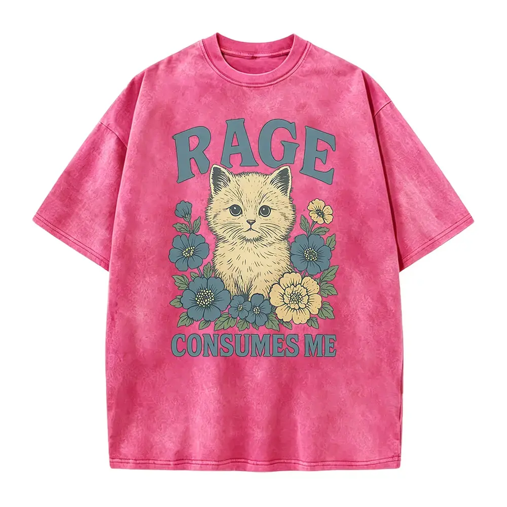 Cat Meme Shirt - Funny Cat T-Shirt, Kitten Weirdcore T Shirt, Rage Consumes Me, Sarcastic Graphic Tee, Shirt-funny cat lady