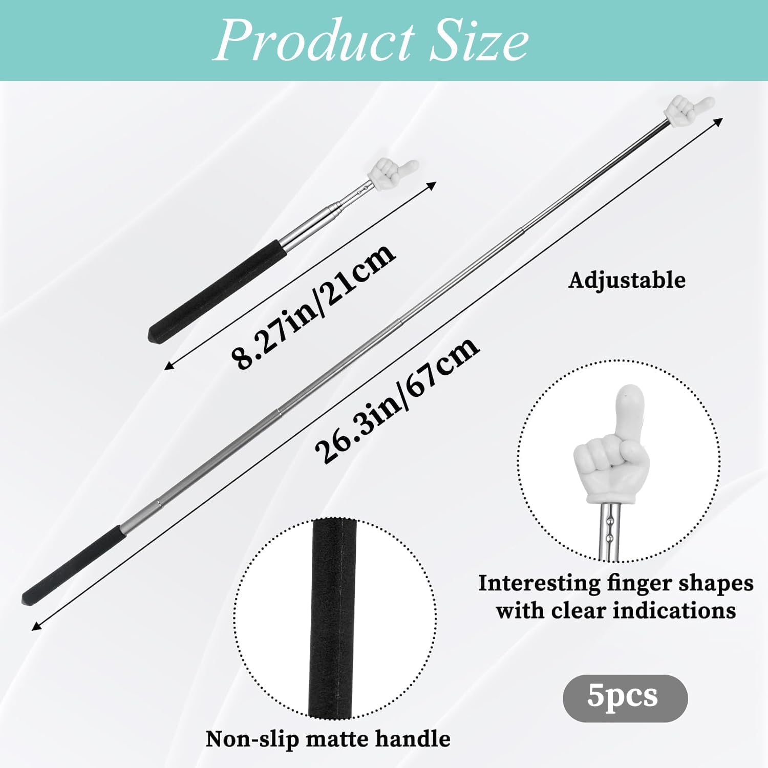 5 count Pointer Finger Stick - Multipurpose Teacher Supplies Pointer Stick,Engaging Colors - Classroom Essentials for Effective Presentations 5 count Pointer Finger Stick - Multipurpose Teacher Supplies Pointer Stick,Engaging Colors - Classroom Essentials for Effective Presentations