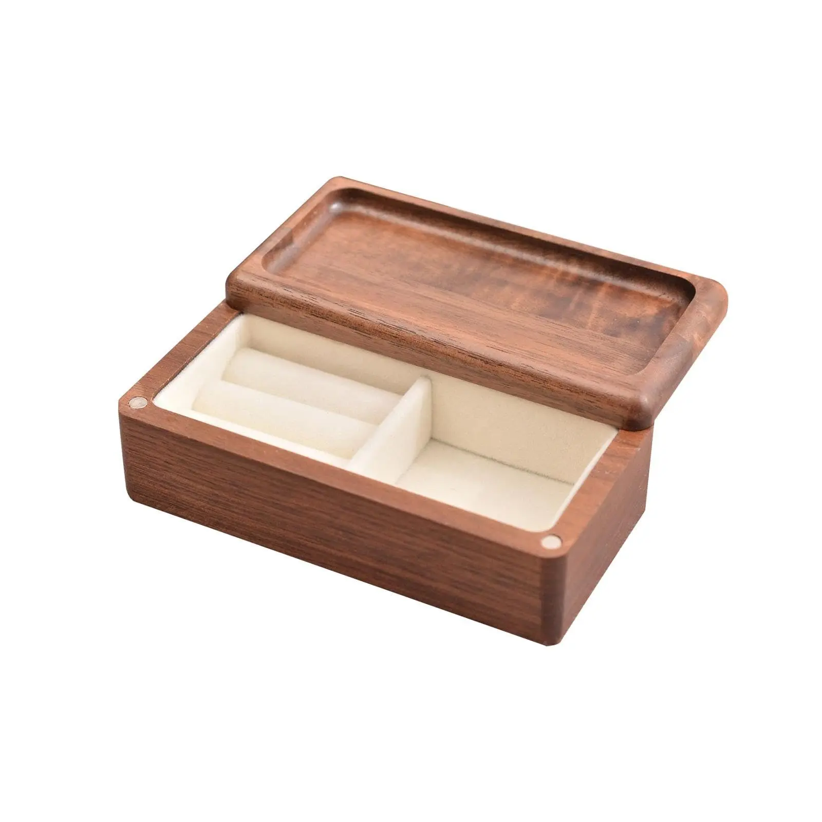 Jewelry Storage Box, Portable Memorial Gift Box, Watch Ring Tray, Jewelry Box, Earring Holder, Dark Wooden Material