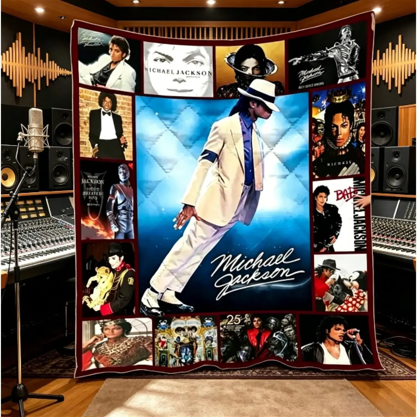 Michael Jackson Velveteen Plush Blanket for Kids & Adults, Soft Cozy Music Fan Throw, Air-Conditioner Blanket, Bed Sofa Couch Dorm Decor, Birthday Christmas Anniversary Gift, Lightweight All-Season Blanket