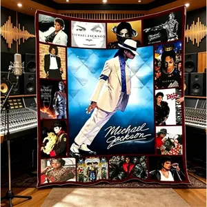 Michael Jackson Velveteen Plush Blanket for Kids & Adults, Soft Cozy Music Fan Throw, Air-Conditioner Blanket, Bed Sofa Couch Dorm Decor, Birthday Christmas Anniversary Gift, Lightweight All-Season Blanket