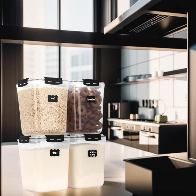 Airtight snack box container Clear Food Storage Waterproof kitchen organizer  Grains Stackable seal jar fruit vegetable Utensils Airtight Silicone