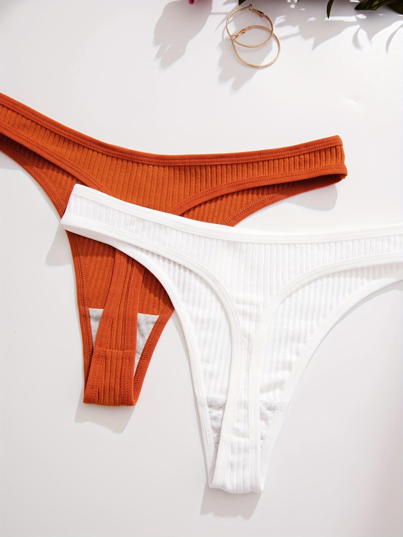 7/12/18 Pack Women's Solid Color Comfortable Thong Underwear Set, Casual Style, Moderate-Thickness Fabric, All-Season Wear