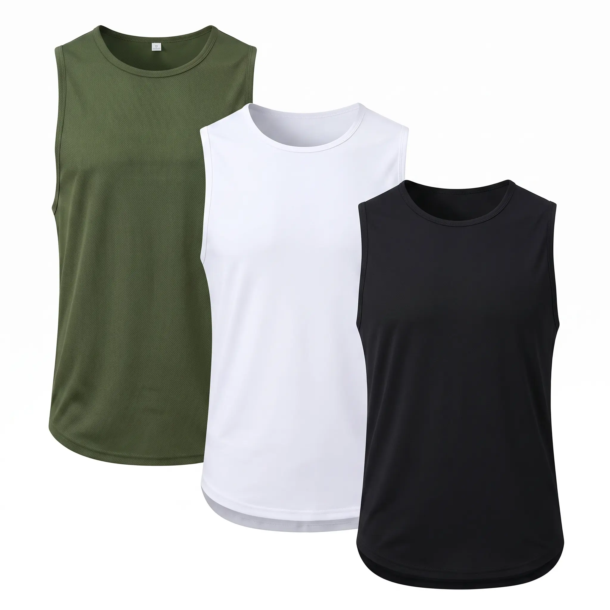 Men's 2026 Summer Quick Dry Sleeveless Tank Top 6 Solid Colors Crew Neck Curved Hem Breathable Lightweight Loose Fit Muscle Shirt For Gym Workout Running Training Basketball Jogging Outdoor Sports Daily Casual Athletic Mens Fitness Tops