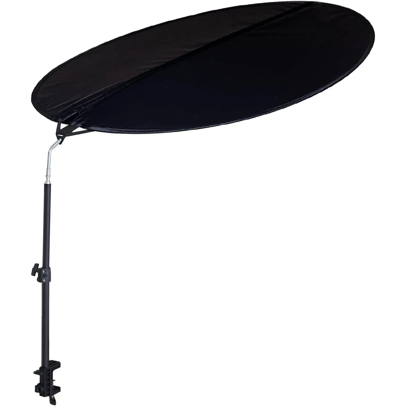 Office Cubicle and Desk Shade Foldable 36" Circular Light-Proof Desk Canopy with Clamp and Rotatable Rod for Light Sensitive Workers Patent Pending