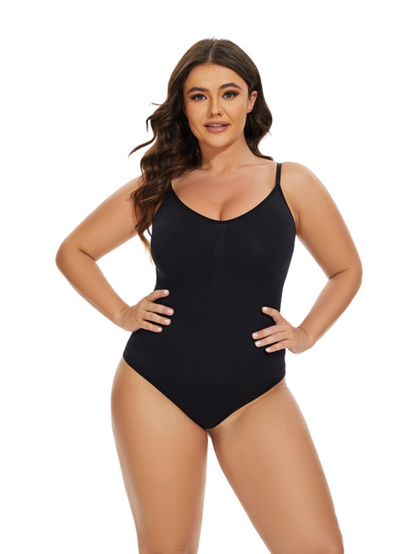 Women's Solid Spaghetti Strap Adjustable Strap Backless Underwear Shapewear Bodysuit, Casual Comfy Seamless Tummy Control Butt Lifting Bodysuit for Daily Wear, Ladies Shapewear for All Seasons