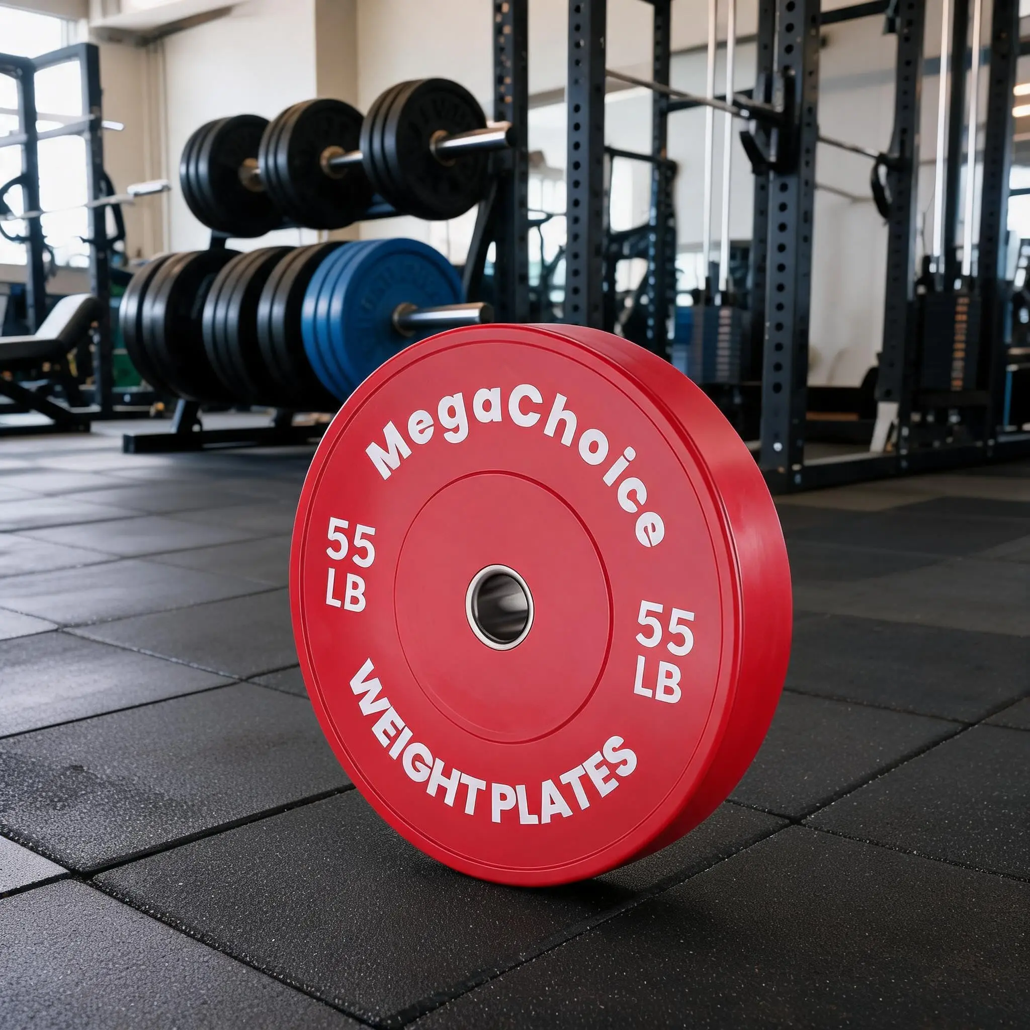 Garvee Functional 2-in-1 Rubber Bumper Barbell Plates - Sporty Weights with Colorful Labels, Multiple Weights (10,15,25,35,45,55 LBS) - Single/Pair/Set Options for Home Strength Training, Barbell Compatibility