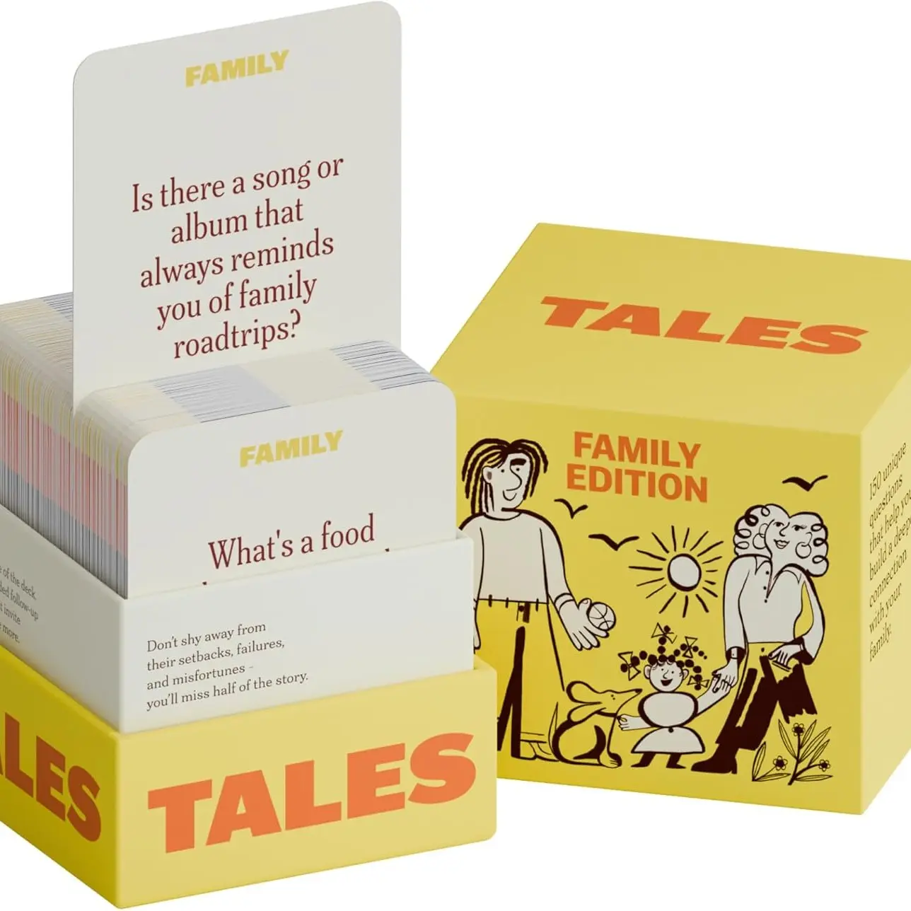 Tales Family Edition 150 Conversation Cards, Ideal for Family Game Night, Adults, Teens, Kids, Family Dinners, Meaningful Connections