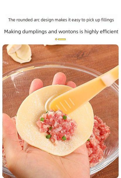 2PCS Multifunctional double-headed dumpling and wonton scraper, silicone meat filling tool, household kitchen all-in-one jam maker