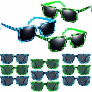 12 Pack Pixel Sunglasses - Retro Gamer Pixelated Glasses for Kids & Adults - Neon Party Favors - UV ProtectedGift.