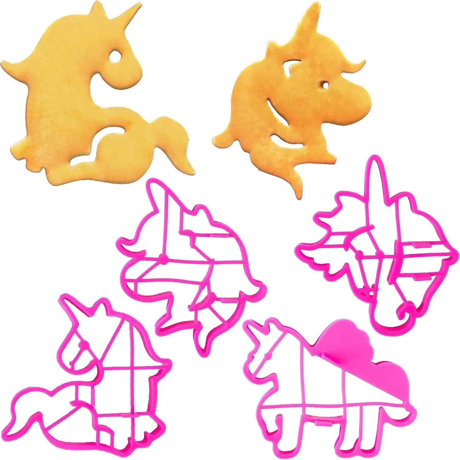 Pancake and Egg Molds- Unicorn 4 PK, Reusable Silicone Pan Cake Shaper Ring | Non-Stick, FDA Food Grade, Dishwasher Safe, Fun Breakfast for Kids Adults, Accessory Tool, Brunch Making Supplies or Gift