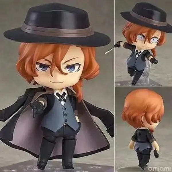 Nakahara Chuuya Bungo Stray Dogs Q-Version 676 Action Figure, 10m Collectible Toy with Box, Christmas Gift for Anime Fans, Action Figures