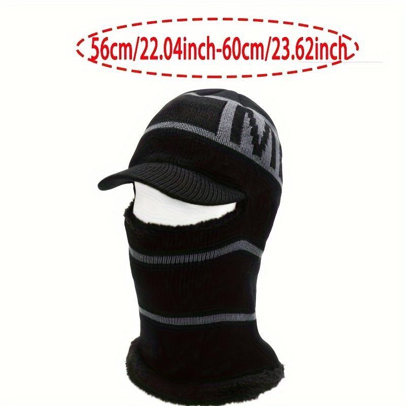 Men's Winter Thermal Hat and Neck Warmer for Skiing, Snowboarding, Hiking, Extreme Cold Protection, Non-Stretchy Knit, Hand Washable