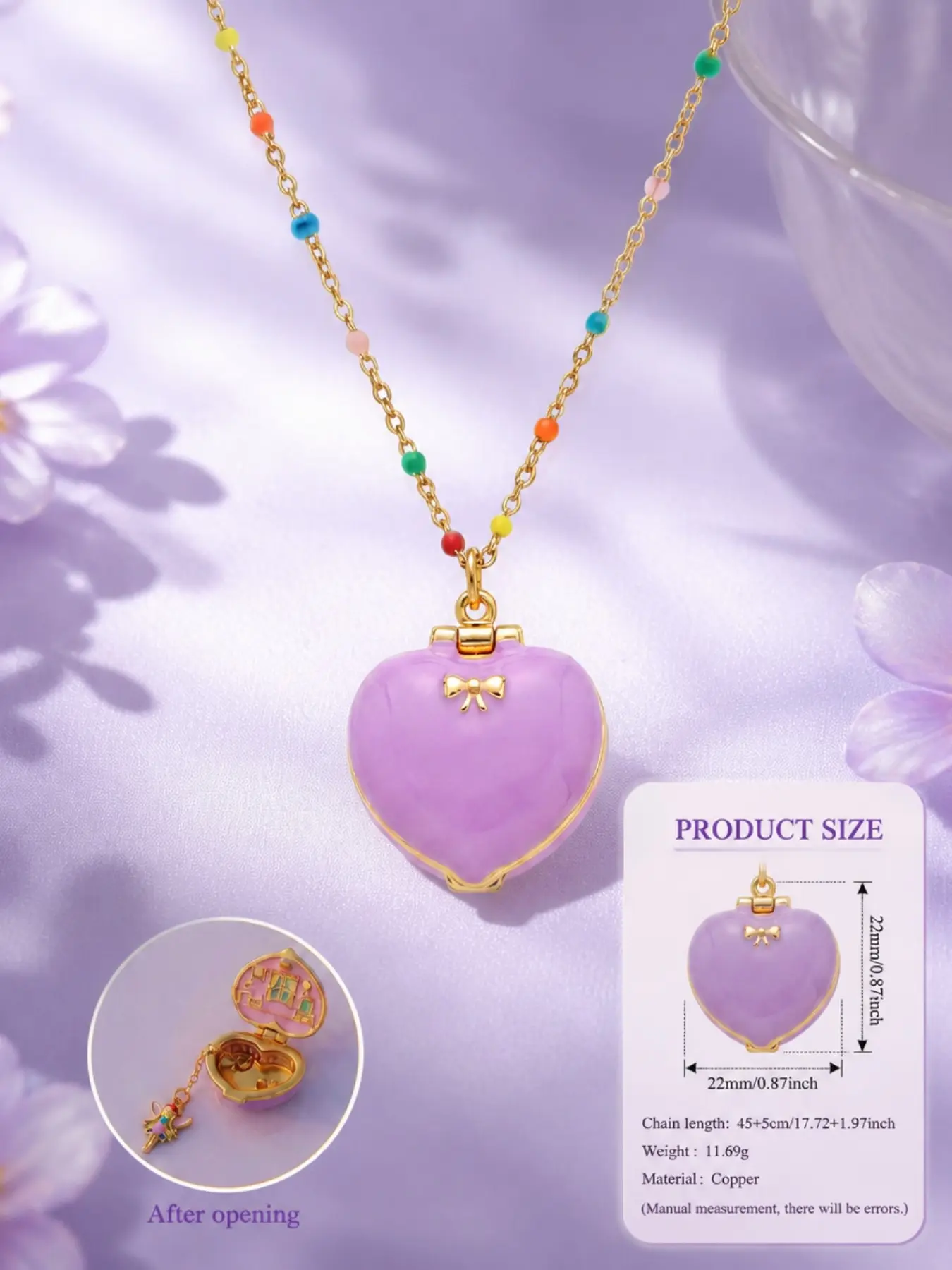 Y2K Aesthetic Pink Gold Star Heart Locket Necklace Cute Dainty Niche Design Tarnish Free Trendy Fashion Jewelry for Girls