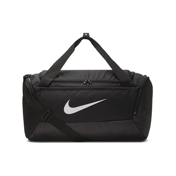 Nike Brasilia Dual-Zip Large-Capacity Polyester Duffel Bag - Unisex Over-Shoulder Sports Duffels, Sporty Gym Bags, Black