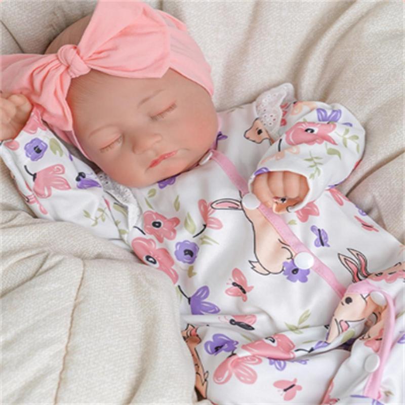 20 Inch Realistic Reborn Doll, 1 Set Lifelike Newborn Doll with Clothes & Accessories, Cute Clothes Dolls, Lovely Companion Toys for Birthday Gifts, Soft Cuddly Gift, Sleeping Doll