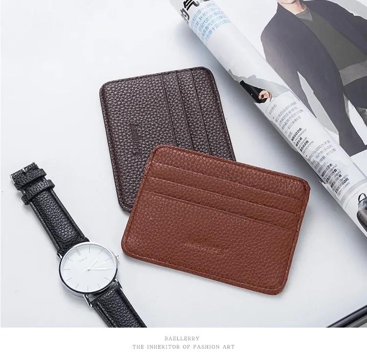 Double-sided PU Leather ID Card Holder Multi-color Bank Credit Card Case Multi-slot Ultra-thin Wallet Business Card Holder Men