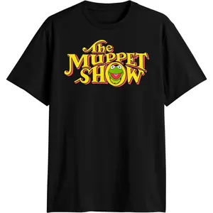 The Muppet Show Kermit Retro Logo Graphic Tee Men’s Classic TV Short Sleeve Crew Neck Casual Top