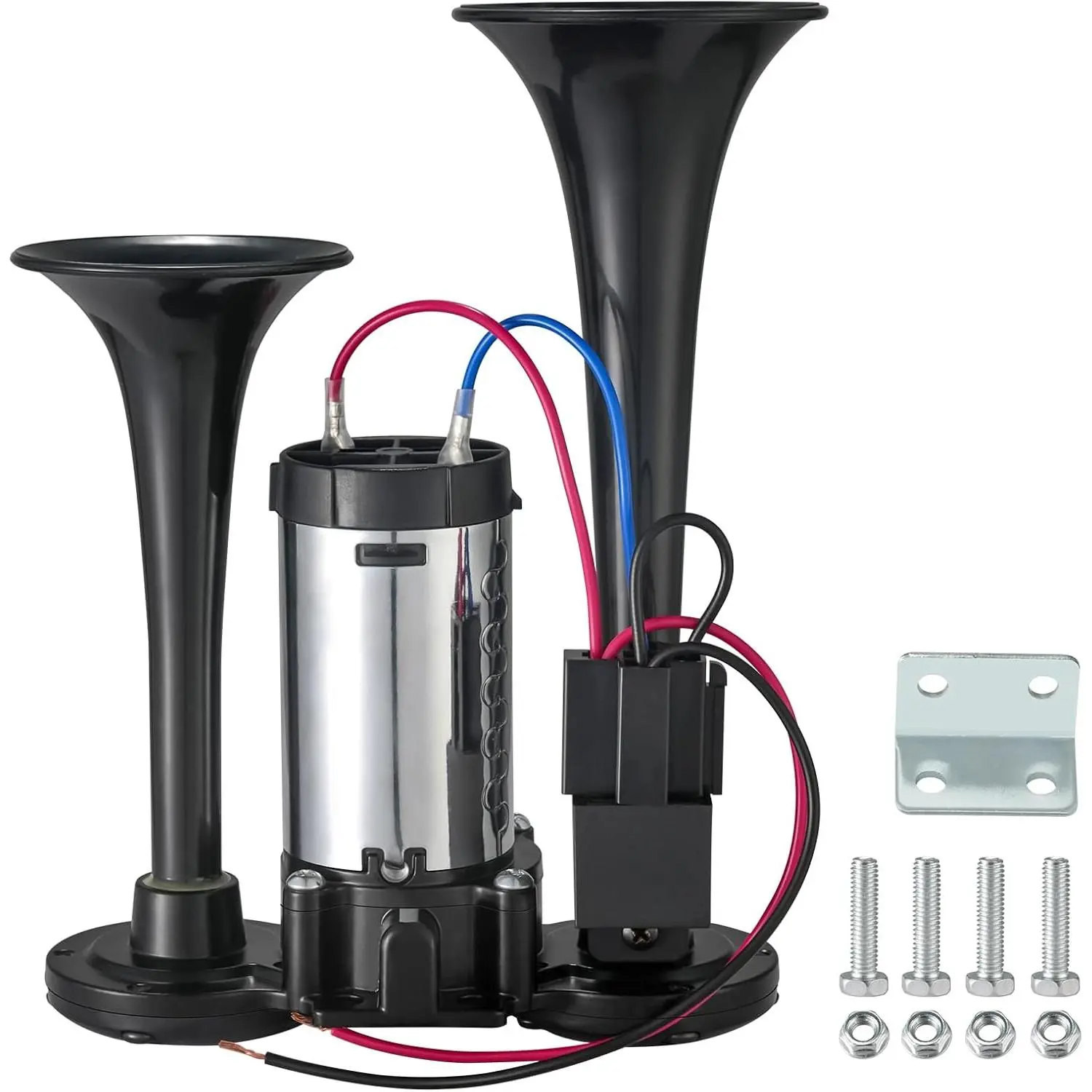 12V 120dB Air Horn Dual Trumpets, Super Loud Electric Train Horn Kit with Upgraded Compressor  12V Trucks, Cars, SUVs, Motorcycles, Boats, Pickups