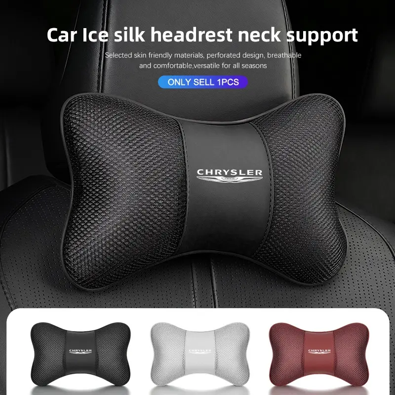 Ice Silk Car Seat Headrest Neck Pillow For Chrysler 300c 200 Pacifica Phev Voyager Sebring Aspen PT Cruiser Airflow Crossfire Concorde