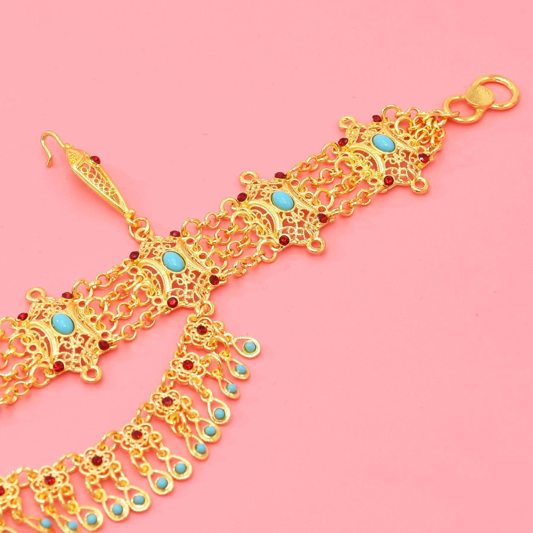 Golden Traditional Indian Ethnic Hair Accessories for Women Afghan Turkish Tribe Bride Wedding Head Chain Kurdish Female Jewelry