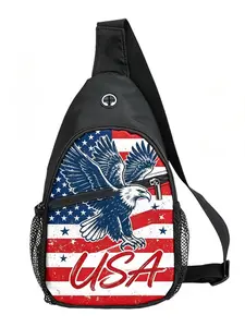 Vintage Usa Star Stripes Sling Bag, Patriotic Independence Day Chest Pack, 1776 Freedom Crossbody Bag, Travel Sports Holiday Celebration