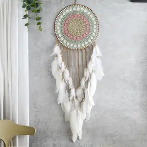 12 Inch Large Diameter Dream Catchers with White Feathers, Wall Hanging Dreamcatcher for Room Ceiling Window Corridor Balcony Decor