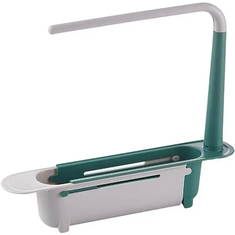 1PCS Retractable Sink Shelf - Adjustable-Length Sink Organizer & Expandable Kitchen Towel Rack