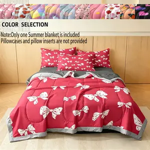 Breathable Summer Quilt, Modern Print Washable Air Conditioner Blanket, Lightweight Fluffy King Queen Size, Home Nap, Dorm, Car Cover
