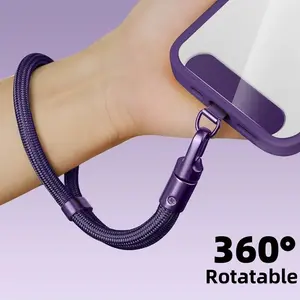 Universal Adjustable Mobile Phone Lanyard Short Wrist Strap with Self-locking Anti-drop Design Durable Polyester Phone Strap