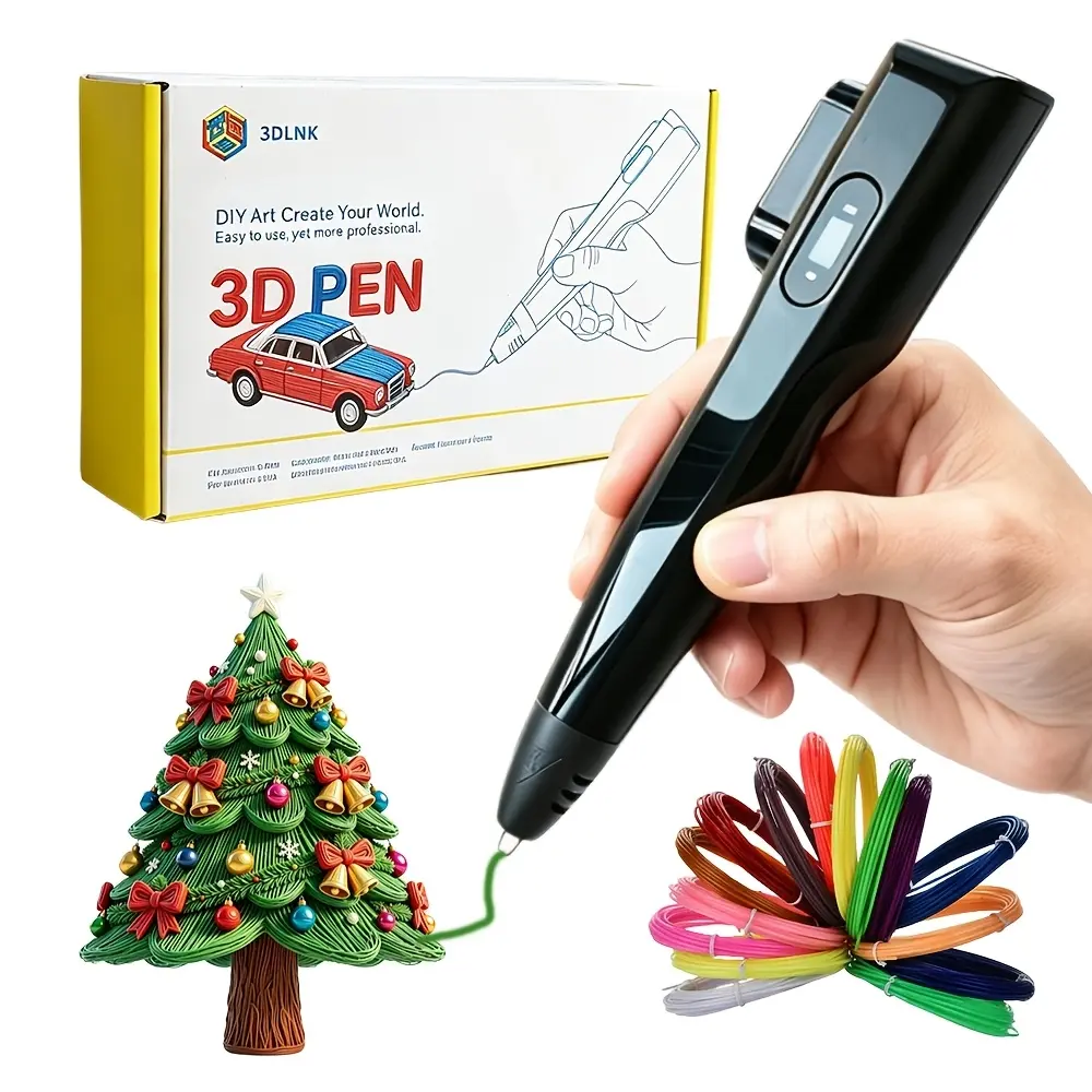 Super 3dlnk 3D Pen, 1.75mm Abs and Pla Compatible, Adjustable Temperature, Continuous Speed, LCD Display, Creative Art Kit