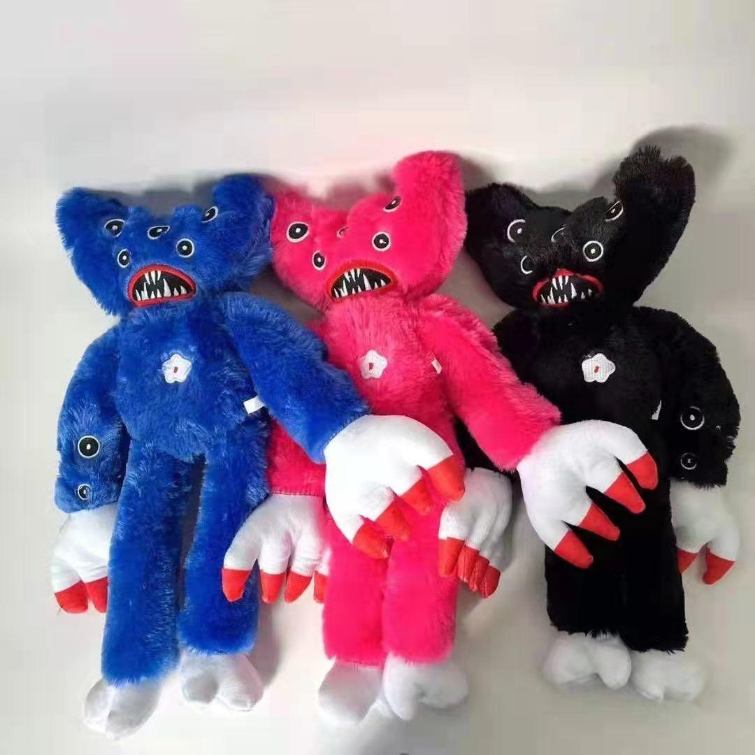 Cross-border new poppy playtime multi-eyed poppy doll plush toy long-haired pink and blue black poppy doll