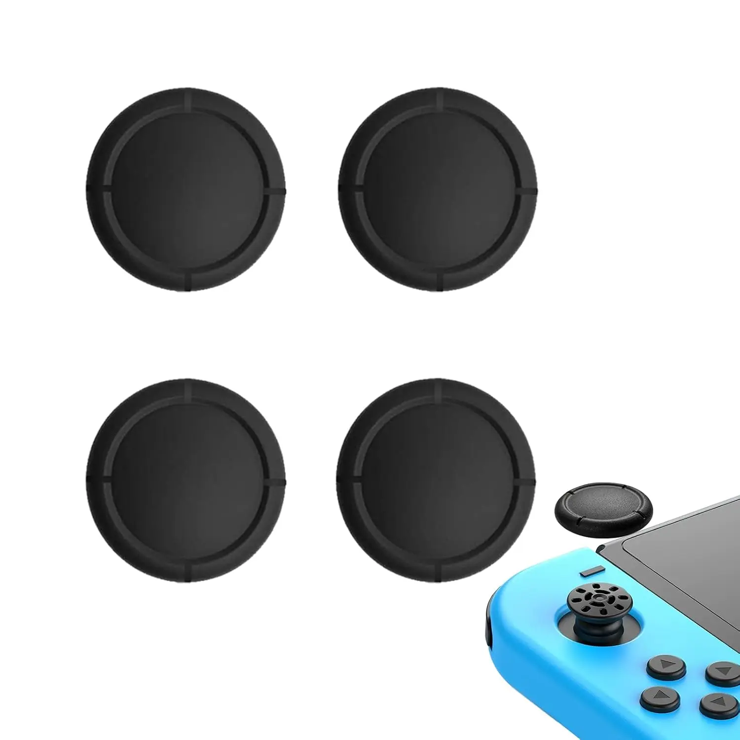Joystick Covers for  /Oled/Lite,  Analog Joystick Cover Thumb Stick Cap, Thumb Grips for   Joycon, Analog Stick Cover (4PCS Black)