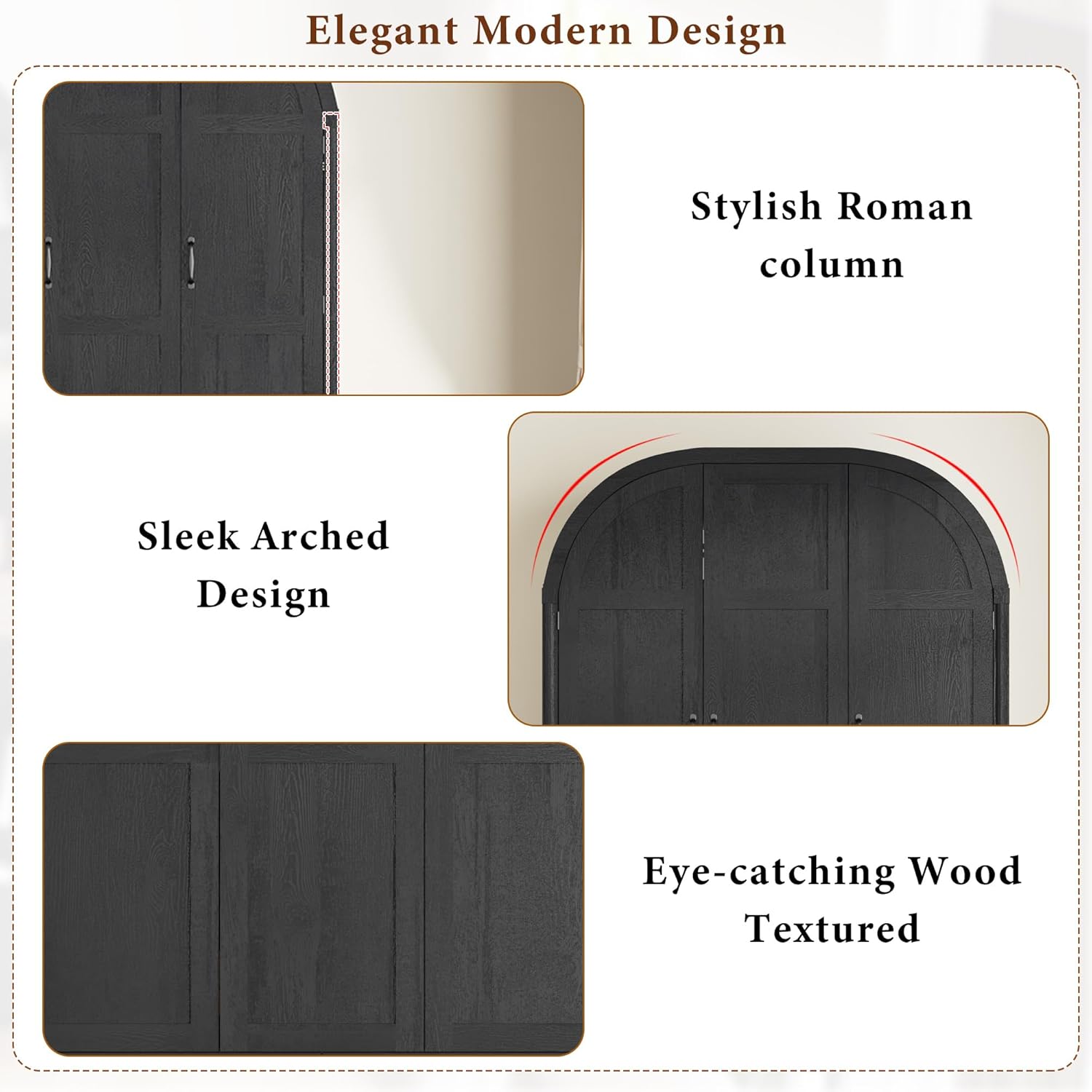 3 Doors Armoire Wardrobe Closet with Mirror and Lights, 71" Farmhouse Arched Wooden Wardrobe Cabinet with 2 Drawers,Hanging Rod, Clothing Storage Closet Cabinet for Bedroom,Light Rustic Oak/Black 3 Doors Armoire Wardrobe Closet with Mirror and Lights, 71" Farmhouse Arched Wooden Wardrobe Cabinet with 2 Drawers,Hanging Rod, Clothing Storage Closet Cabinet for Bedroom,Light Rustic Oak/Black