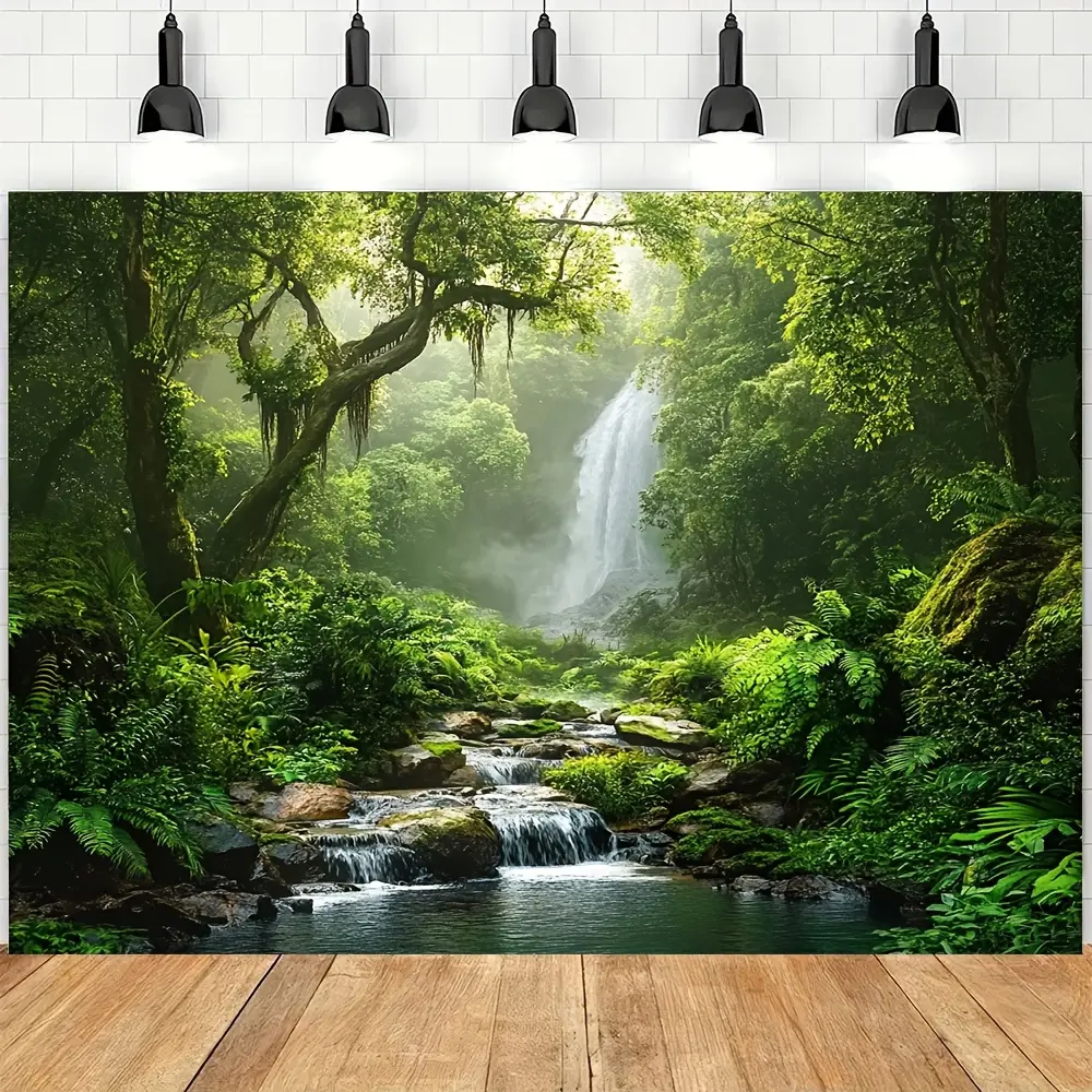 Green Forest Tapestry for Spring Decoration, Made of Durable Polyester, Ideal for Photo Booths And Portrait Photography Backgrounds