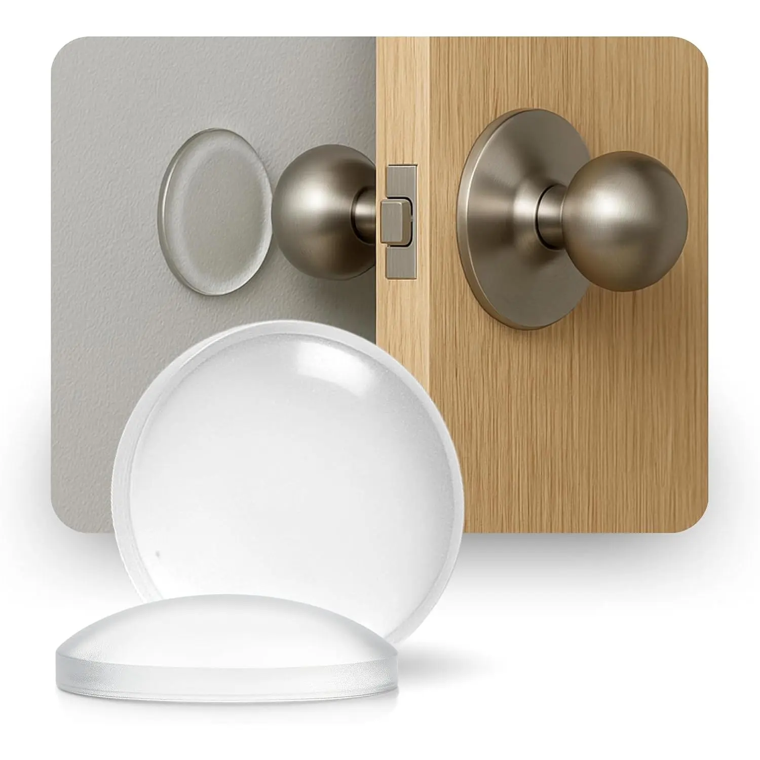 Door Stoppers, Door Knob Wall Protector, Rubber  - Clear Rubber Bumpers Self Adhesive for  Improvement, Cabinet Door Bumper, Non Slip Furniture Pads,  Board . Set of 6