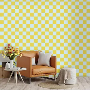Checkered Pattern Wallpaper, PVC Material, Self-Adhesive, Mould-Proof, Ideal for Living Room, Kitchen, Bedroom, Wall Decoration