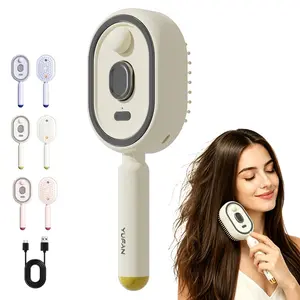 Electric Spray Air Cushion Massage Comb, 2026 Electric Steaming Massage Hair Care Brush, Mist Massage Comb Multi-Functional for Hair For Reduce Frizz, Nourishes Hairs, Anti-Static (Beige)