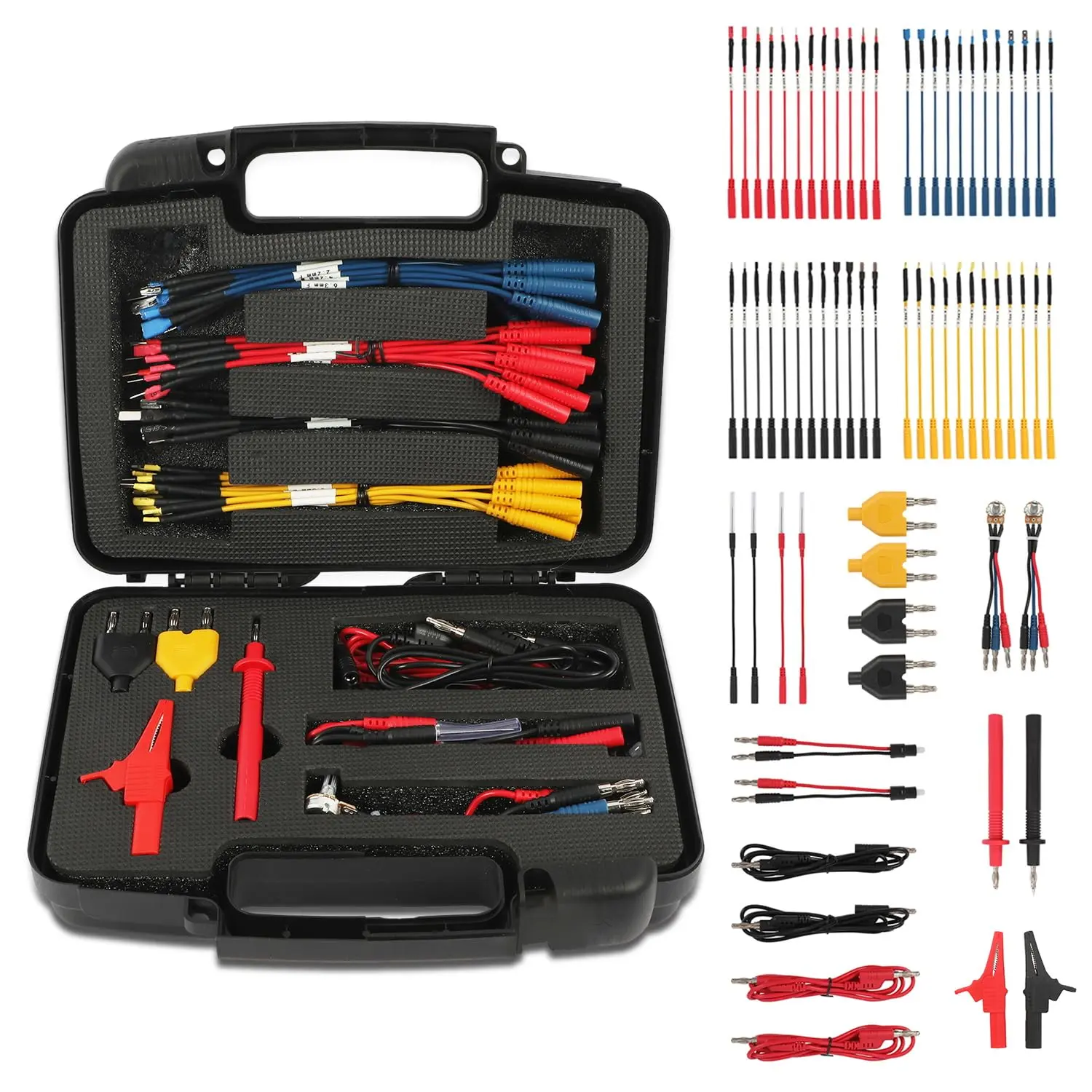 68 count Automotive Circuit Test Lead Kit,Multimeter Test Leads Set,Electrical Breakout Leads Automotive Kit with 48 count Terminals, Clip,Acicular Probe