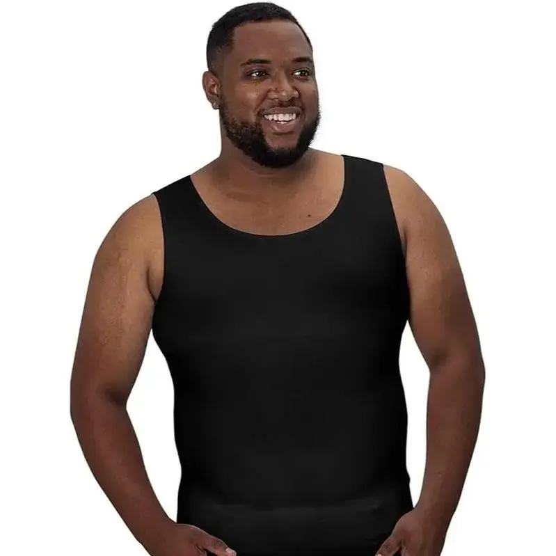 Tall Length Compression Shirts for Men 6 Ft & Over - Sleeveless, Form-Fit, Tagless Slimming Undershirts, Menswear Shaping Tops Casual Shapewear, Form-Fit Men's Undershirts, Tagless Men's Undershirts