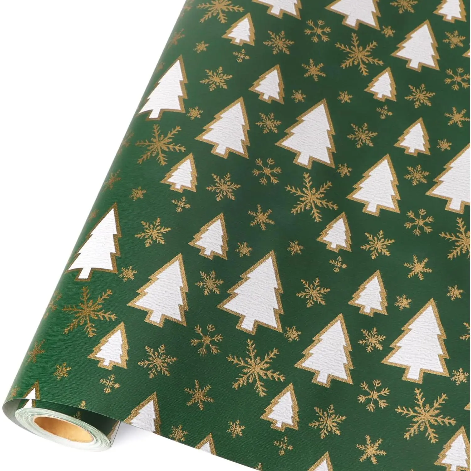 Christmas Tree with  Snowflake  Wrapping Paper Roll, Holiday Presents Decoration, Mini Roll - 17 Inch x 33  Per roll