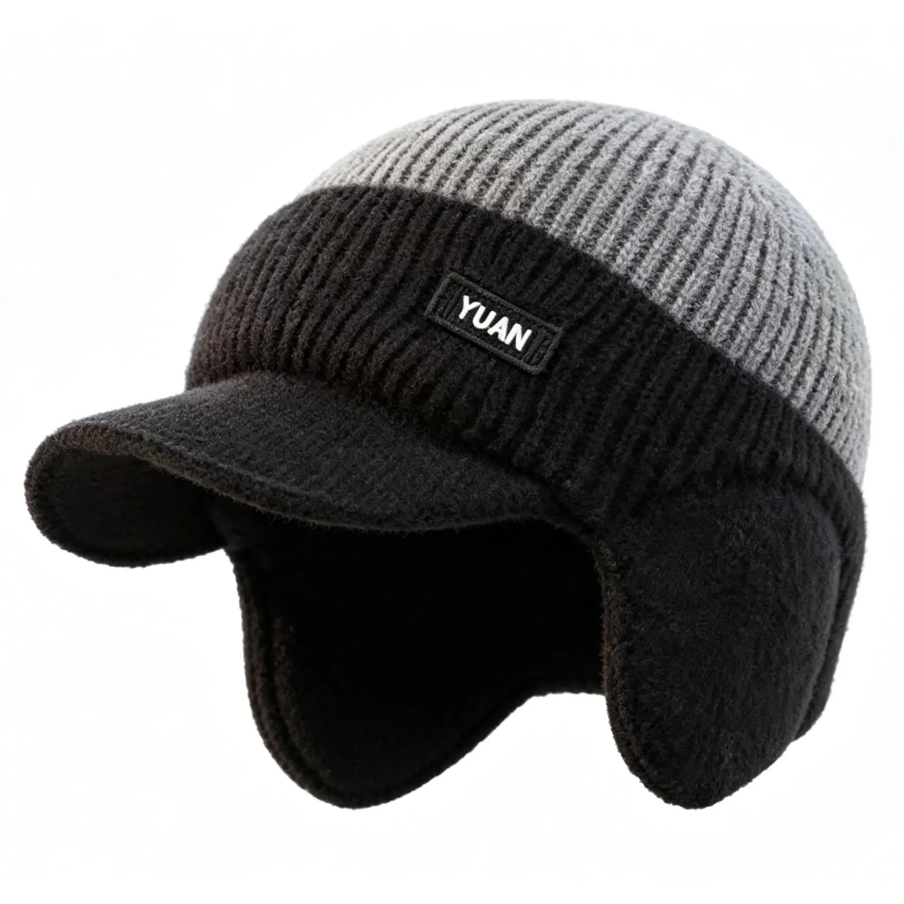 Men's Winter Fleece Lined Knit Beanie Hat Thick Thermal Windproof Skull Cap for Cycling Outdoor Sports Cold Weather, Winter Outdoor Sports Thermal Beanie for Men Thick Fleece Lined Windproof Cold Weather Cycling Knit Hat