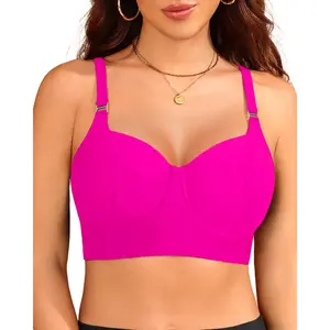 Women Underwire Bikini top Only - Longline Push Up Bathing Suit Top Bra Swim Tops Swimsuit Tops DealsForYouDays