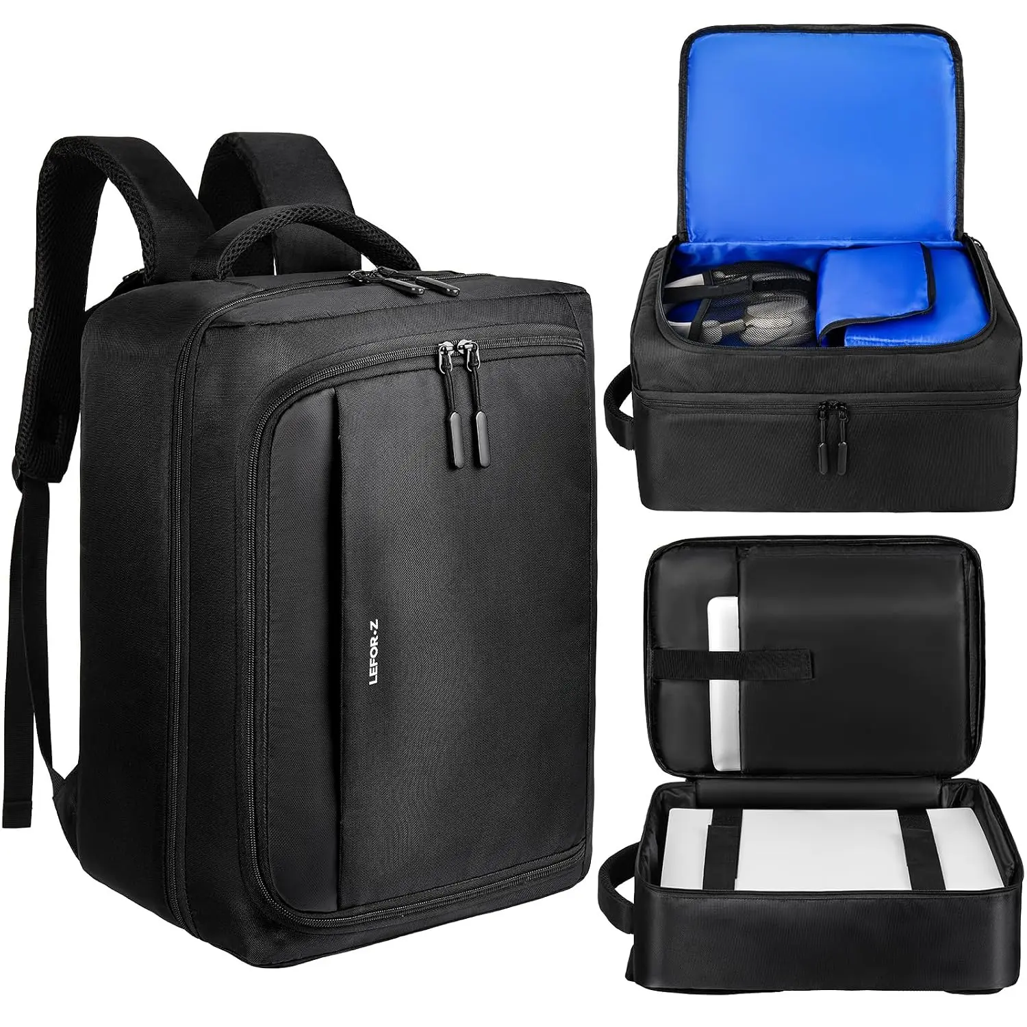 Gaming Travel Backpack Bag Compatible with PS5/PS5 Pro/PS5 Slim/PS4| Padded Protective Carrying Case Storage Bag Compatible with PlayStation5 Console,Controllers,Monitor,15.6"Laptop,Accessories